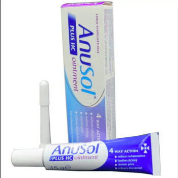 Box of Anusol Plus HC used to treat haemorrhoids