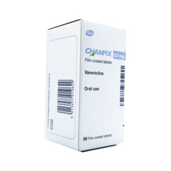 Box of Champix tablets used to help quit smoking