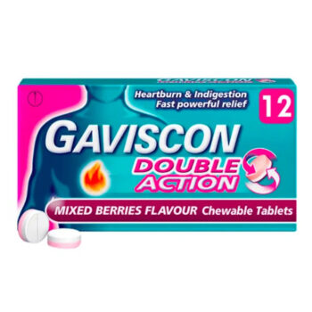 Gaviscon Double Action Mixed Berries Flavoured Chewable 24 Tablets
