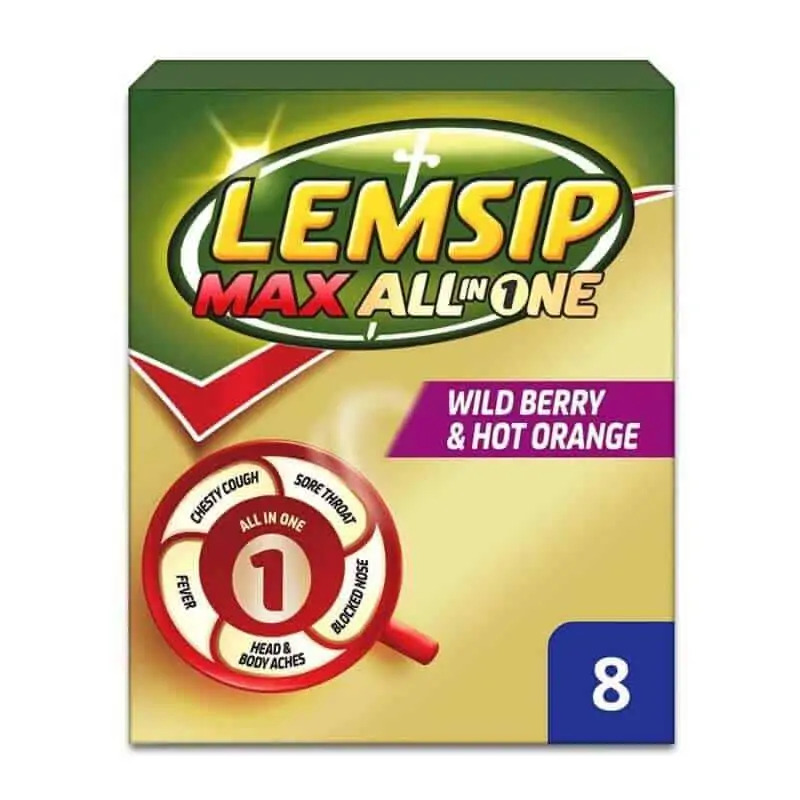 Lemsip Max All In One Berry/Orange 8 Sachets