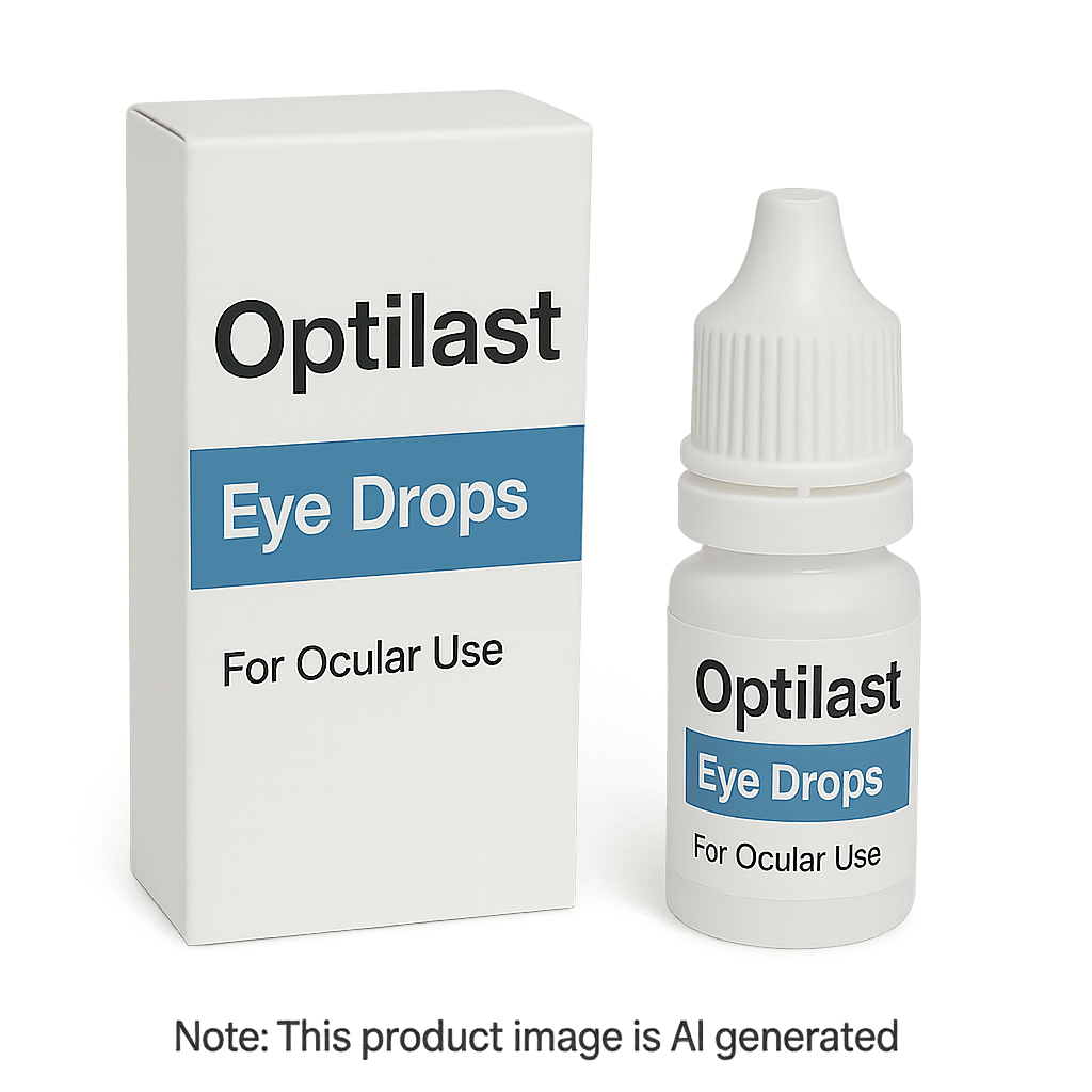 Box of Optilast Eye Drops for allergic conjunctivitis