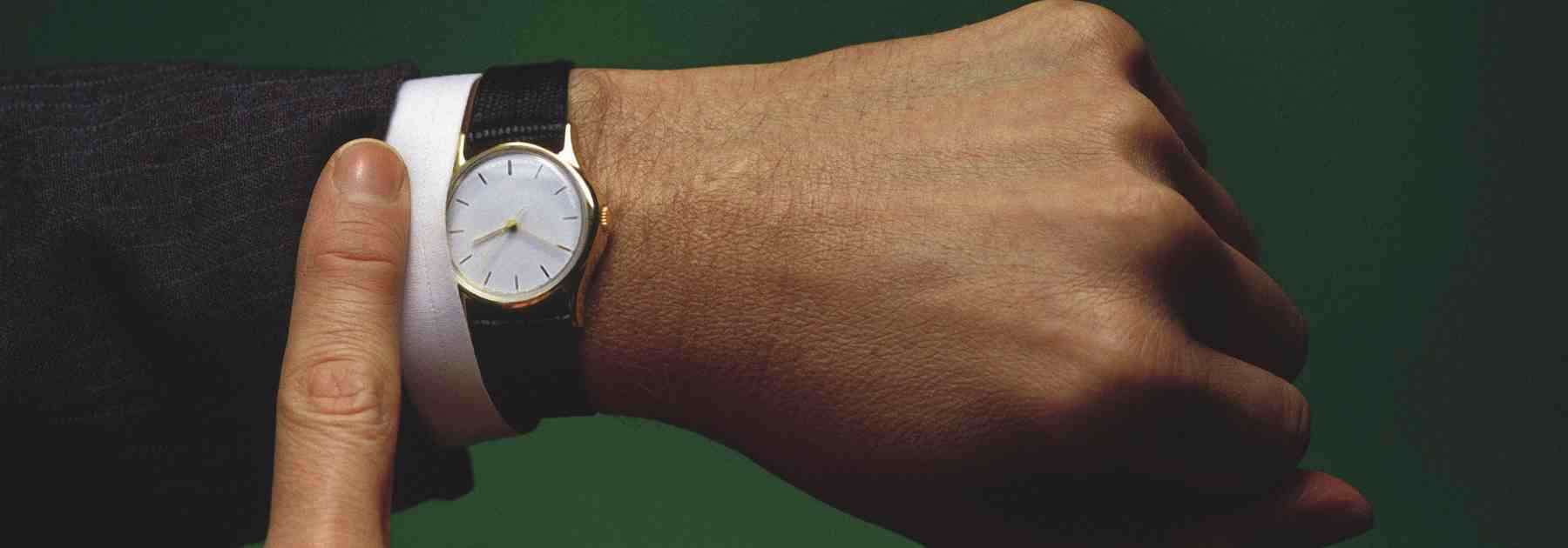 Man using a wrist watch to track effects of Viagra